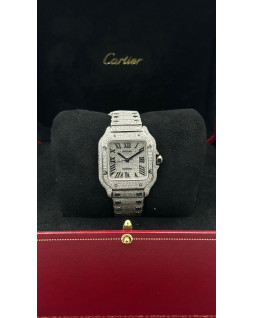 Cartier - Santos de Cartier -Medium Iced Out  Diamond