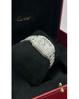 Cartier - Santos de Cartier -Medium Iced Out  Diamond
