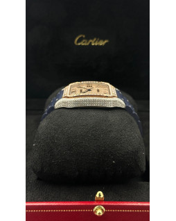 Cartier - Santos de Cartier - Diamond & Blue rubber - Large Modrl