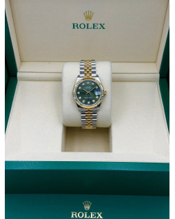 Rolex Datejust 31 Olive Green Diamond Dial Jubilee Bracelet