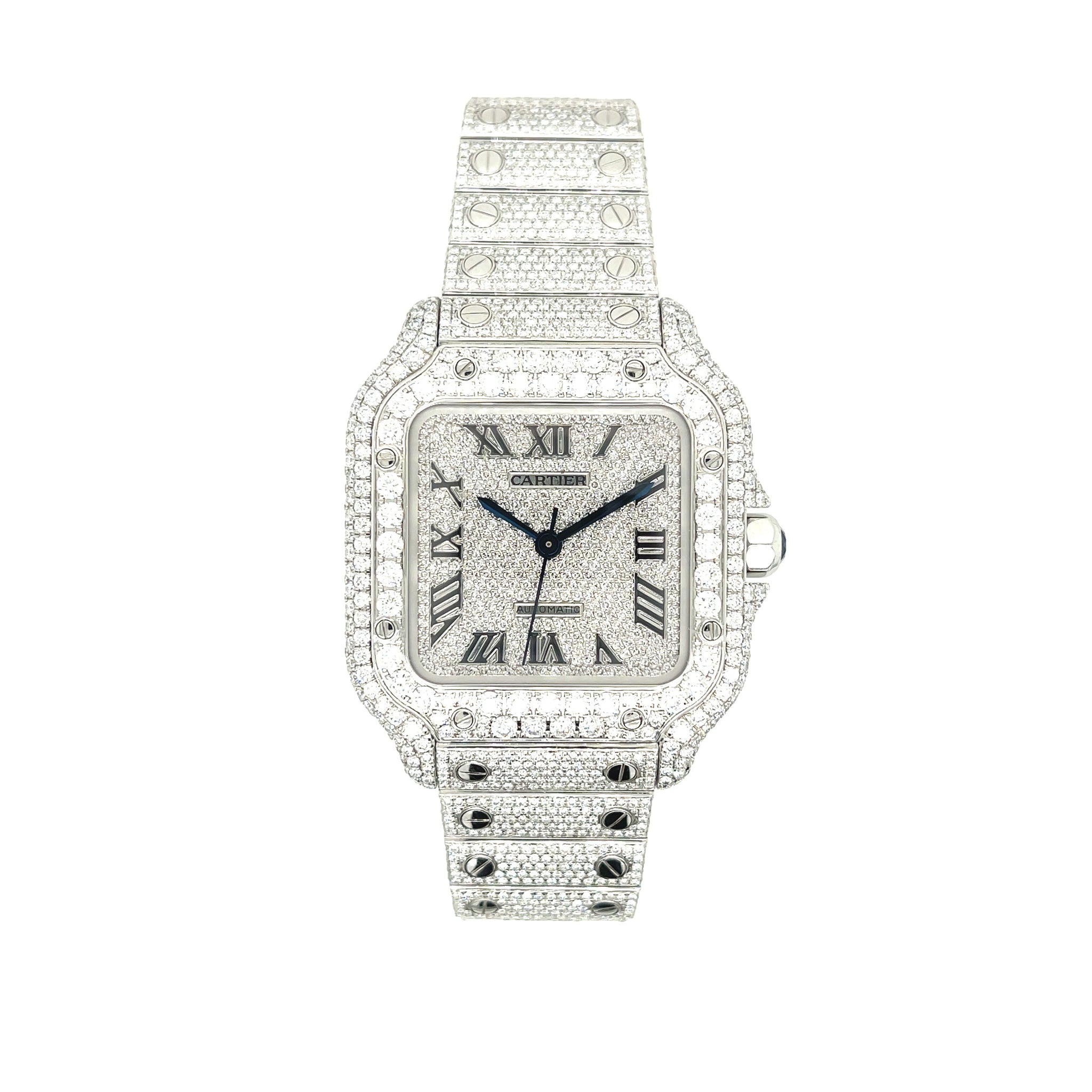 Cartier Santos Medium Iced Out