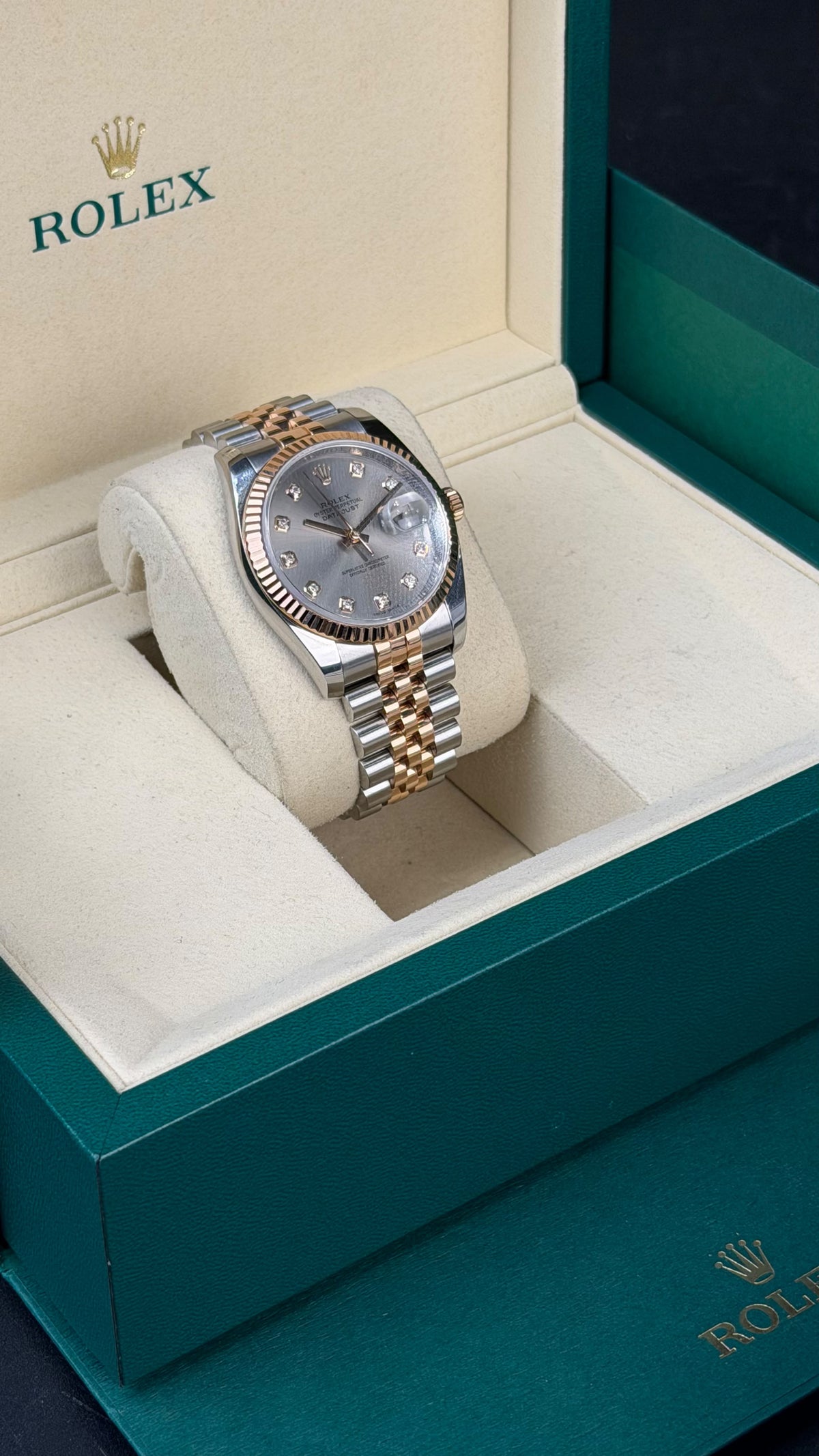 Rolex Datejust 36 116231 Everose Gold cutie acte originale DPWatches Romania
